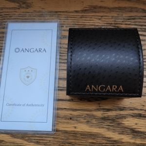 Angara Opal and Diamond ring 14k white gold